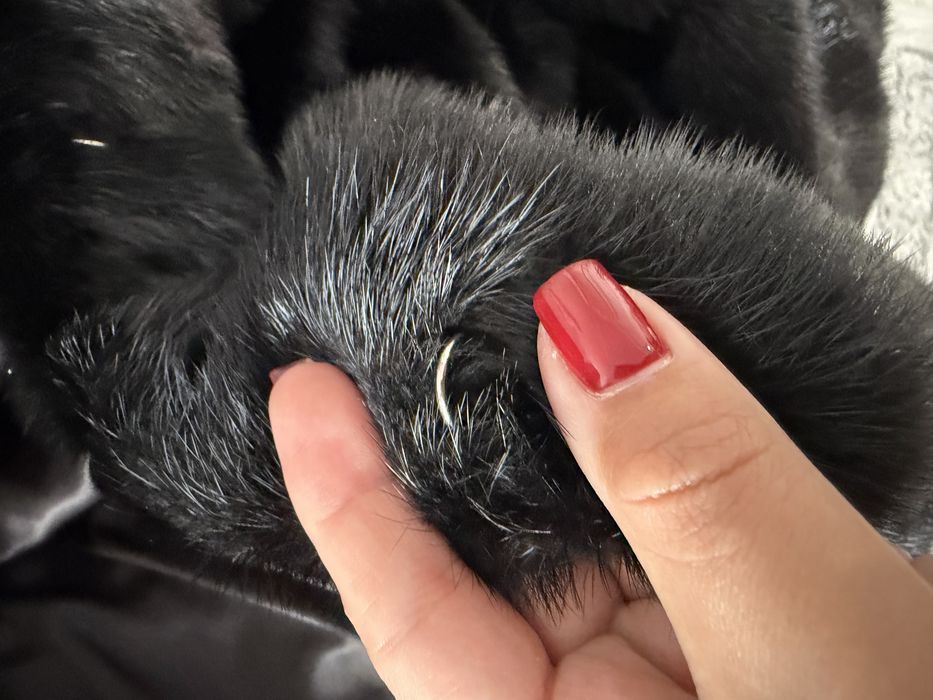 Норковая шуба черный графит