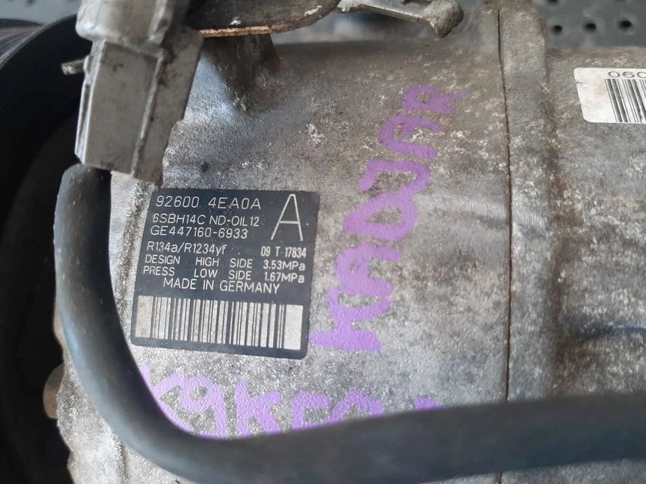compresor clima ac k9kf647 1.5 dci  renault kadjar  447160-6933  926004ea0a