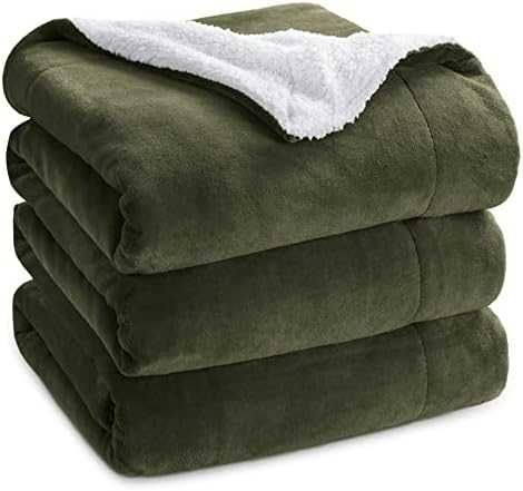 BEDSURE Sherpa одеяло 220x240см XXL Ivy Green