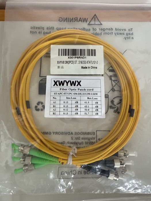Cablu patch fibră optică 2x2m OM4 DX LSZH 3.0mm,duplex,LC FC SC ST
