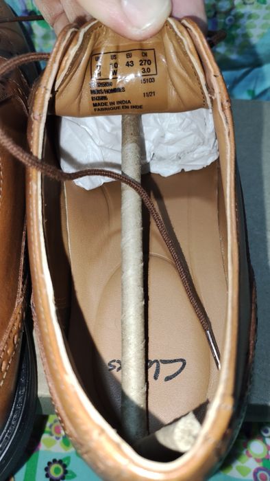 Елегантни мъжки половинки от естествена кожа Clarks №43