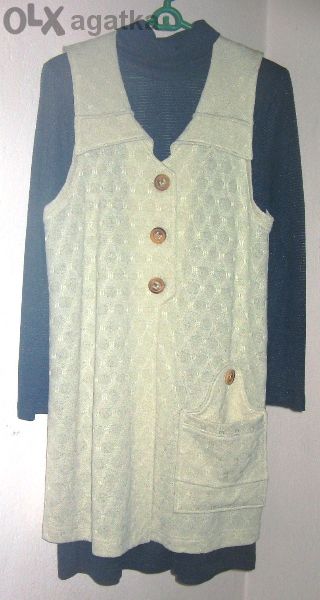 елегантна тъмносиня плетена рокля, от бутик