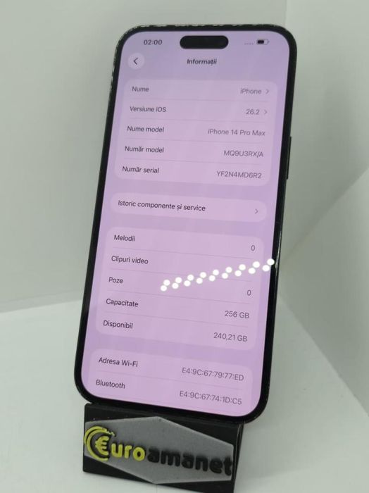 Telefon mobil Apple iPhone 14 Pro Max, 256GB, 5G, Deep Purple -A-