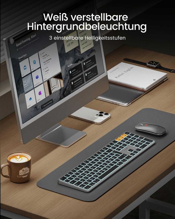 Set Tastatură și Mouse Bluetooth ProtoArc KM100-A pentru Mac și iOS