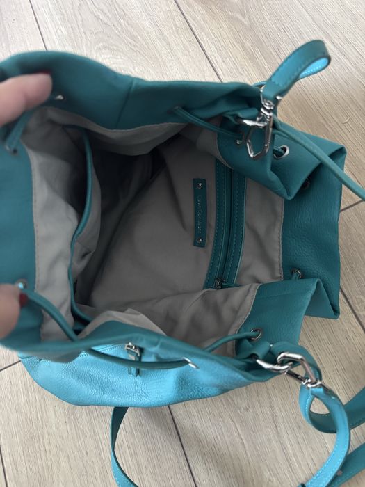 Geantă Calvin Klein originală – piele, turcoaz
