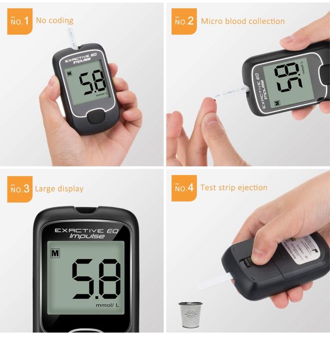 Kit de testare a diabetului zahaeat Monitor de glicemie Tester