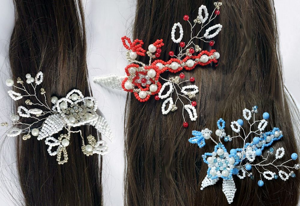 Accesorii par handmade, diverse evenimente, ocazii, pieptene margele