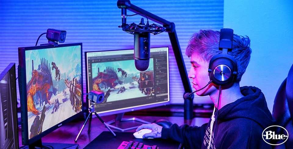 Logitech Blue Yeti Комплект 3в1 Yeticaster Микрофон Шокмаунт Штанга