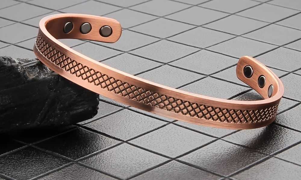 Brăţară unisex din cupru pur cu 6 magneţi Gauss
