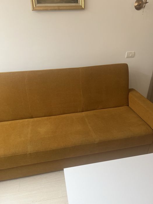 Canapea galben mustar extensibila