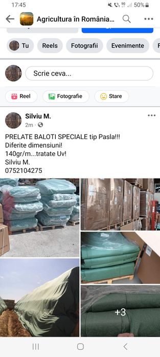 Prelata Baloti 140 gr/m tip Pasla Verde/Antimucegai!Tratata Uv!