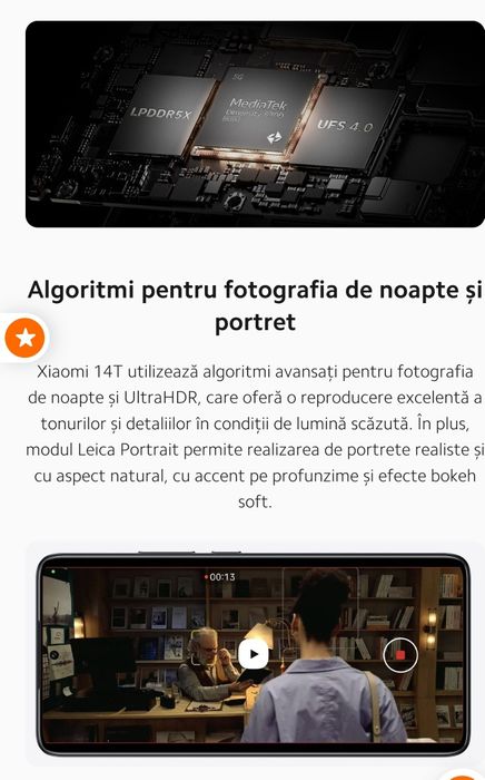 Xiaomi 14T, 12GB RAM  256GB, 5G, Titan Black, camera 50MP, SIGILAT