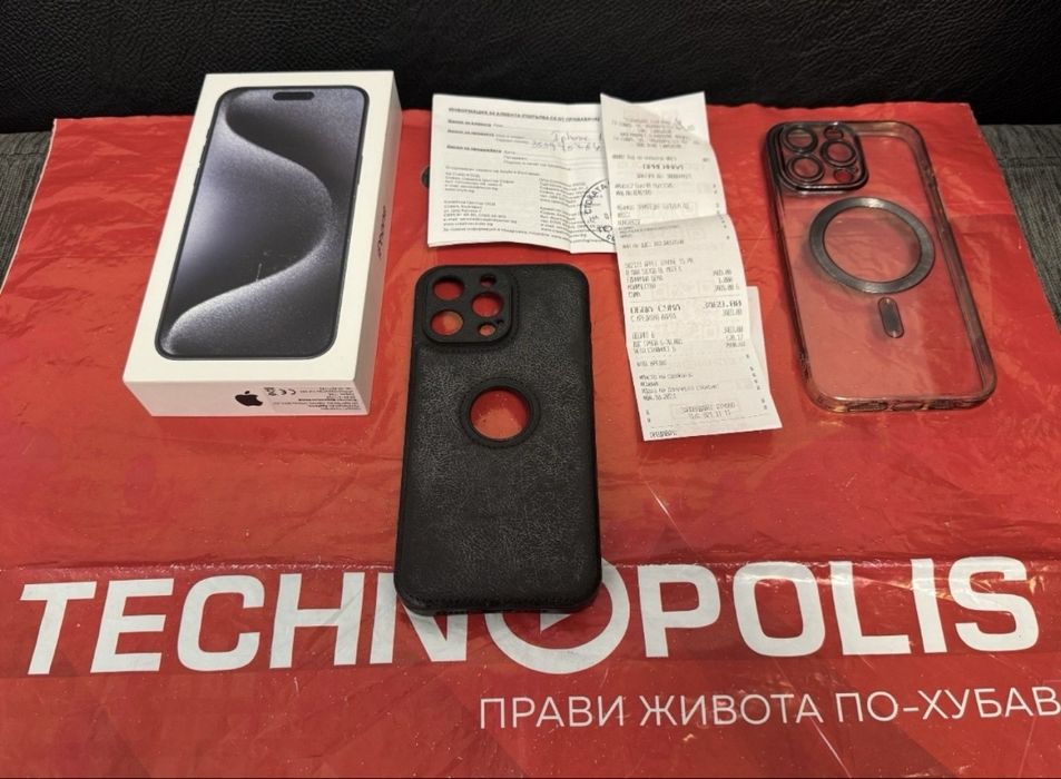 КАТО НОВ 512GB iPhone 15 Pro Max Гаранция Технополис 2025г. Blue | Син