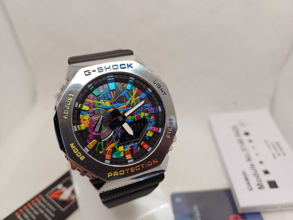 Ceas Casio g shock GM 2100 STEEL PRISM Black .Nou, Garantie 2ani