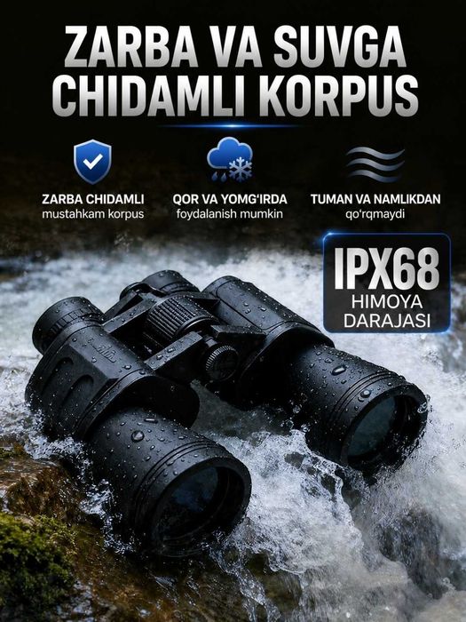 Professional BAK4 Binokl – kuchli Zoom, HD tasvir va IP68 himoya