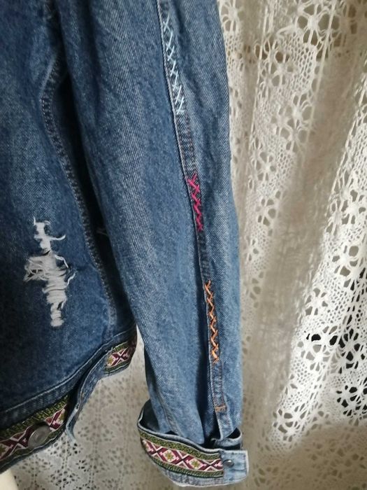 Дънково яке M/L Котки ръчна декорация