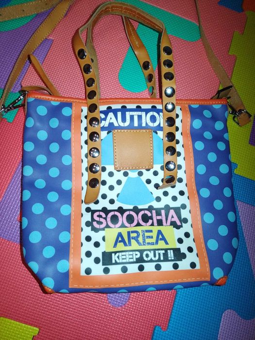 Страхотна цветна кожена чанта