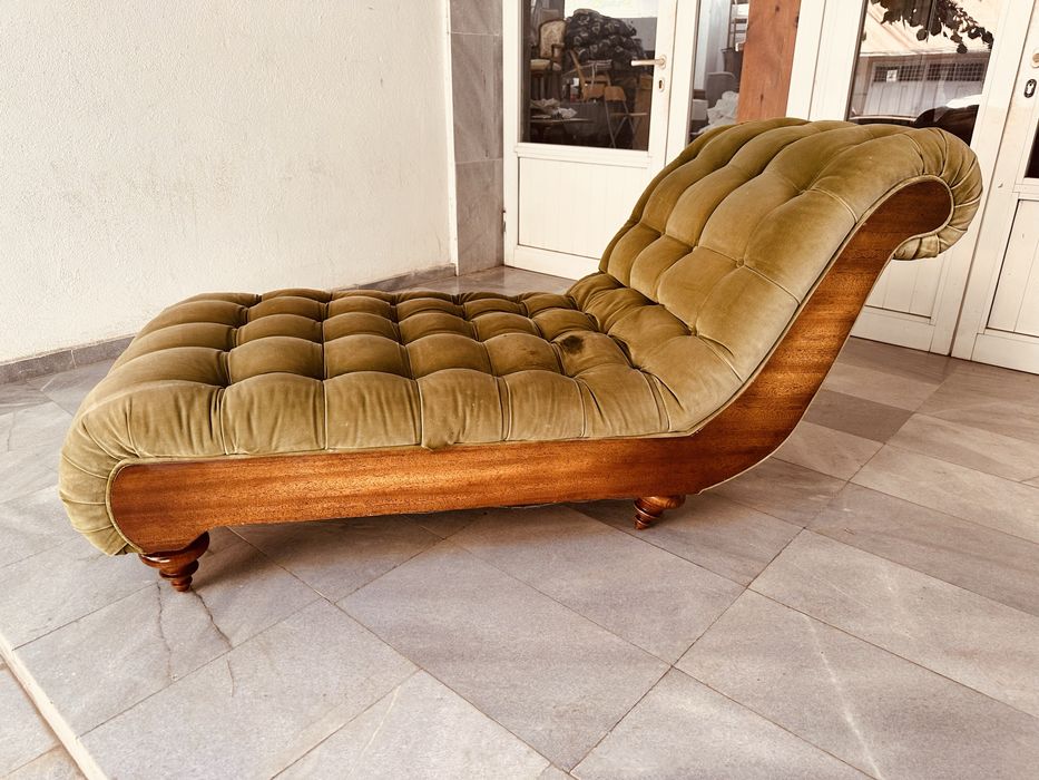 Дизайнерска лежанка Chaise Longue – арт деко / постмодерн / кадифе