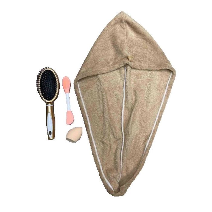 Комплект за красота четка за коса, гъба, кърпа за коса + четка за баня