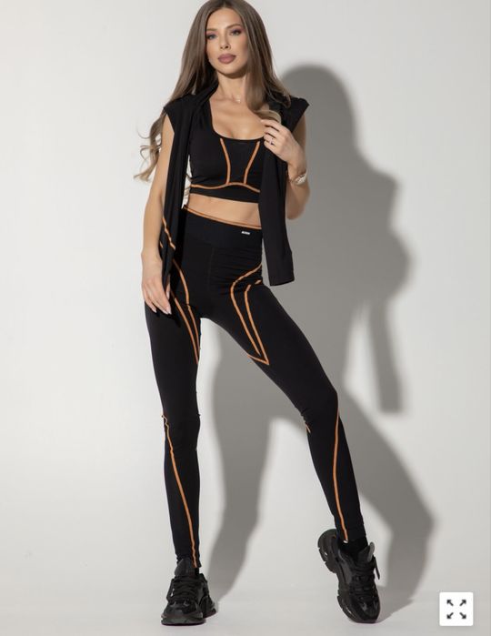 Alessa Prime Active Дълъг Клин - Black/Orange