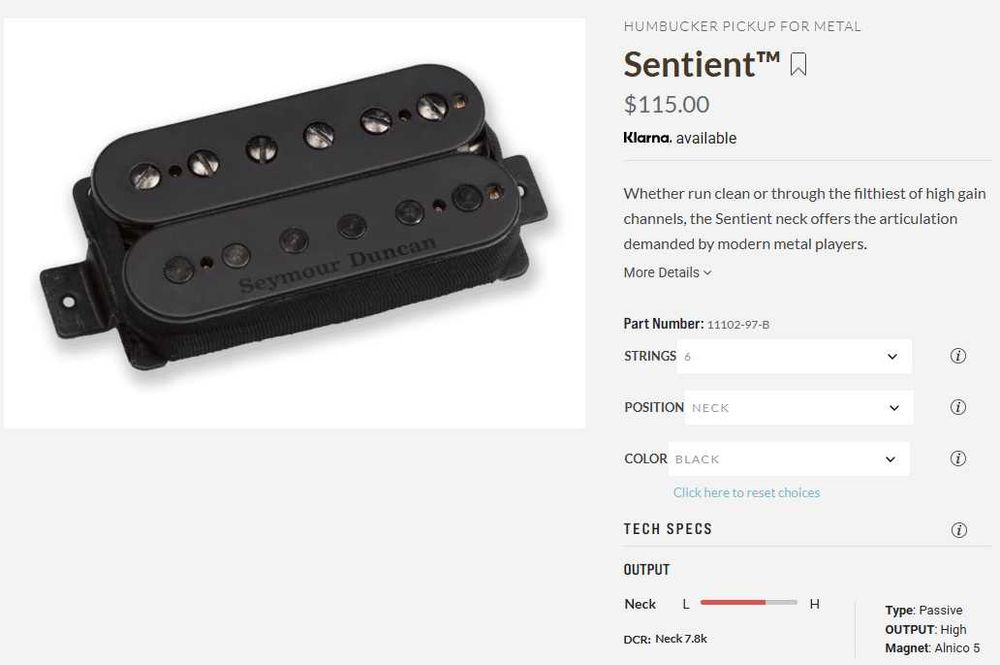 Seymour Duncan Nazgul / Sentient pickup set - Комплект адаптери за китара