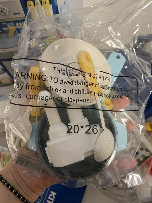 Синя малка детска кухня с мивка с течаща вода - 46 см.