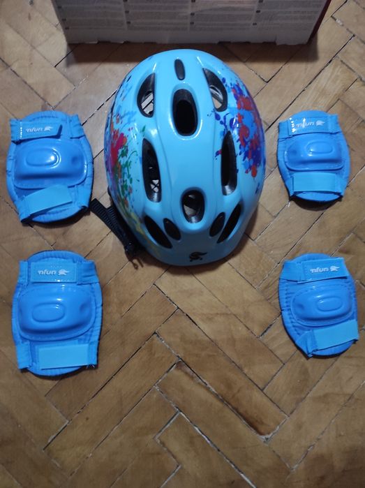 Set Casca copii marime M si protectie cot si genunchi NFun