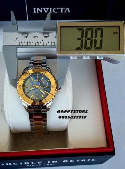 INVICTA Mother of pearl silver/gold blue dial 38 mm, Инвикта нов дамски часовник