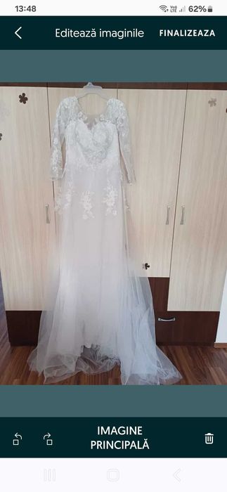Rochie mireasa, alba, noua, L