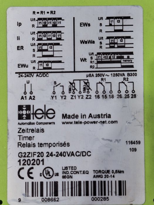 Реле за време Tele G2ZIF20