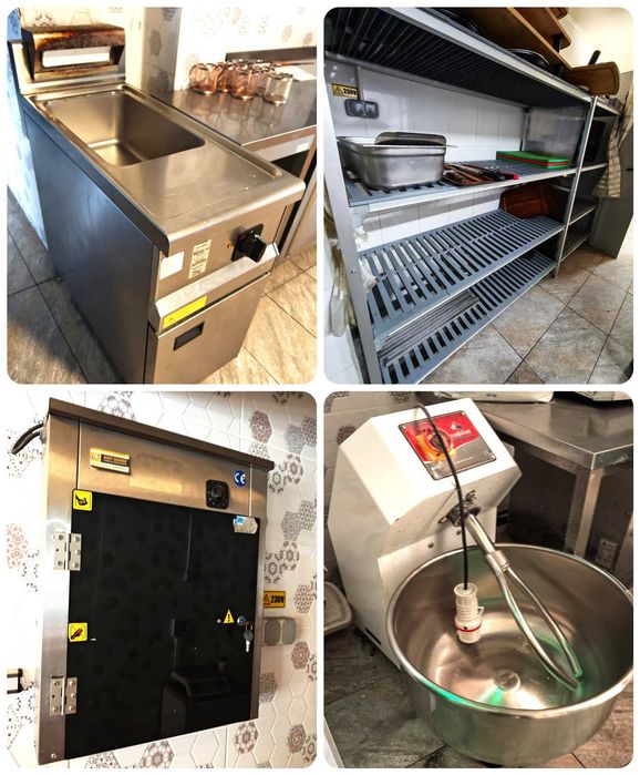 Utilaje, echipamente, vitrine steak, vitrine desert, mese reci/calde, robot shaorma, masina vase, malaxor, robot lipii, rastele, toate profesionale