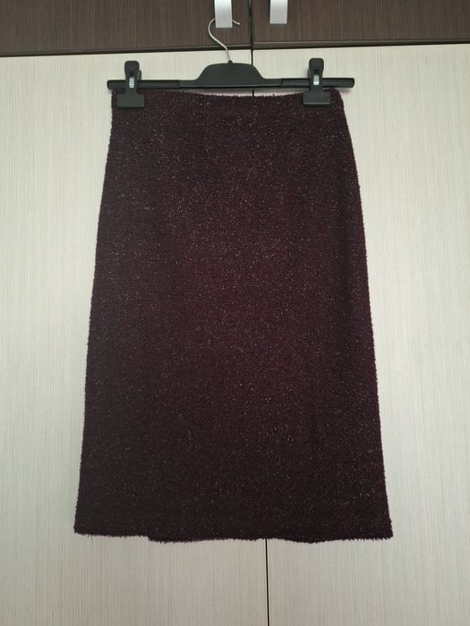 Fustă midi vișinie