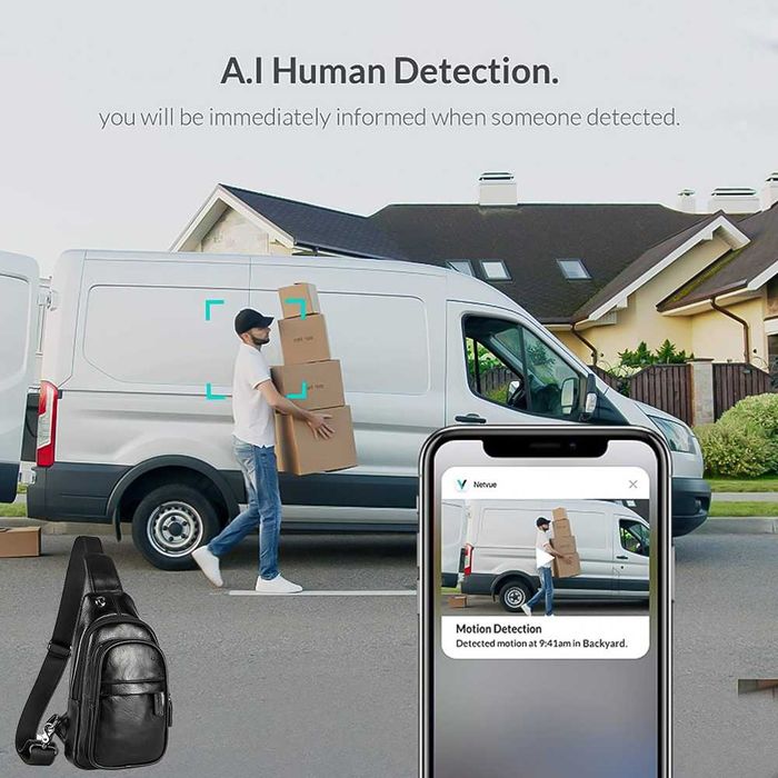 Мъжка кожена чанта със скрита камера, шпионска WIFI камера