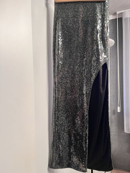 Дълга Пола с паети Bershka  #вълнена Жилетка тип яке