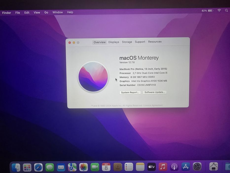 MacBook Pro 13'', A1502, 2015, 8gb, 1tb ssd