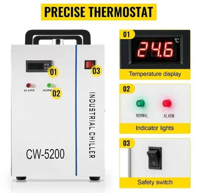 Чисто чилър охладител CW5200 chiller за лазерна машина или CNC