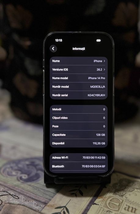 iPhone 14 Pro Mov  128GB 100% baterie neverlocked