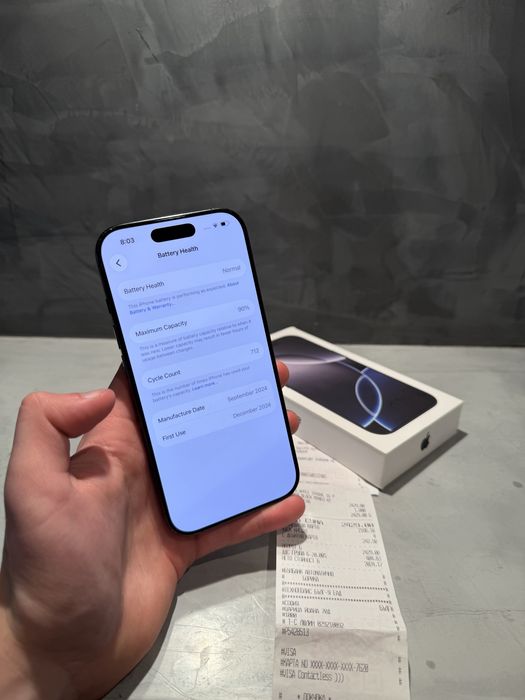 КАТО НОВ Iphone 16 Pro Black Titanium + гаранция