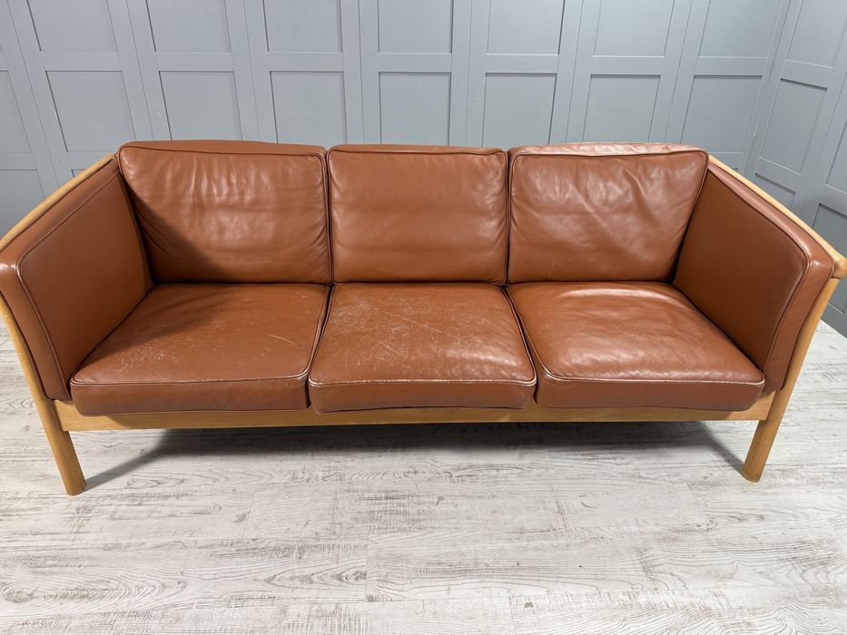 Датски диван 3-ка естествена кожа Д990