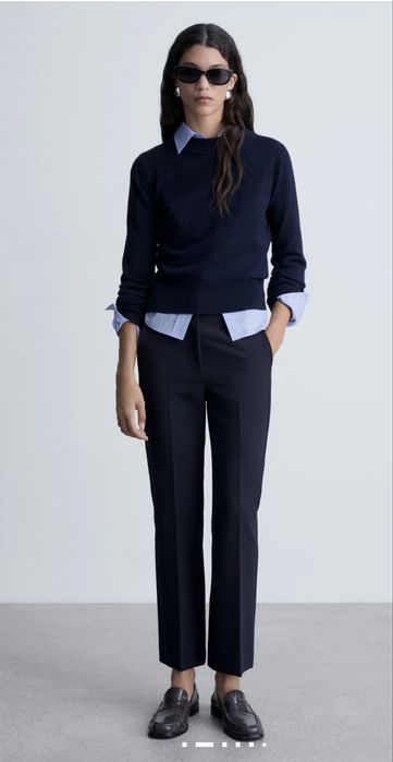 Pantaloni drepti cu pense