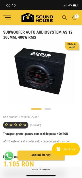 Difuzor Subwoofer Audio system Bass