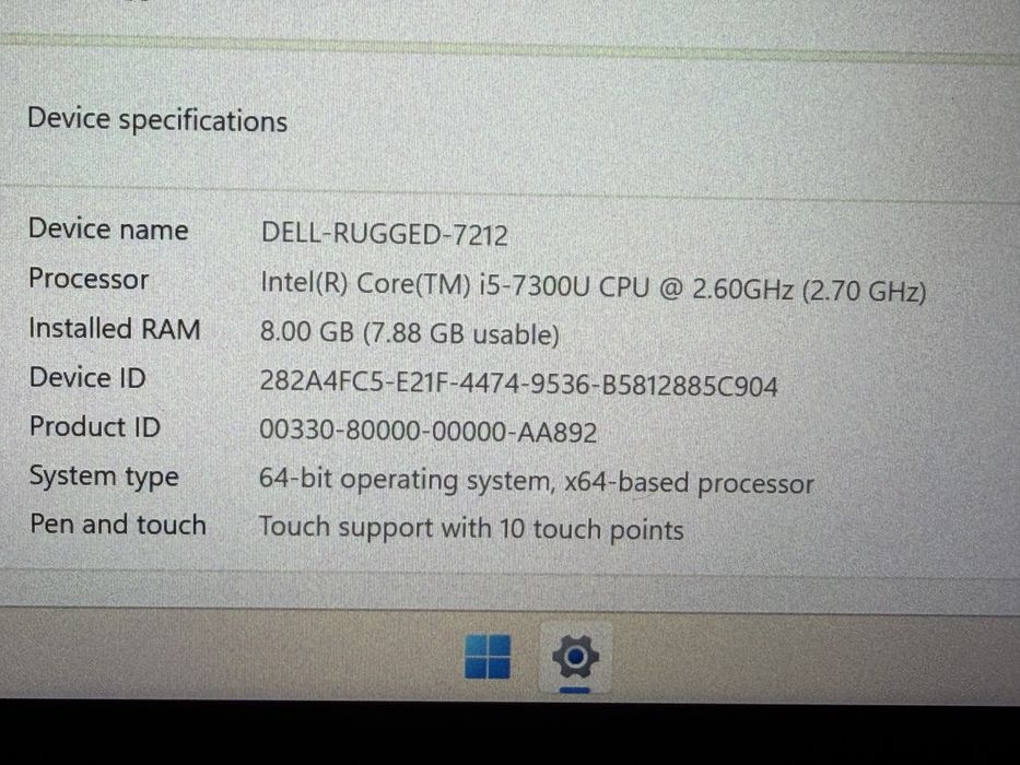 DELL Latitude Rugged  Extreme 7212 I5 sim 4G 8GB Ram