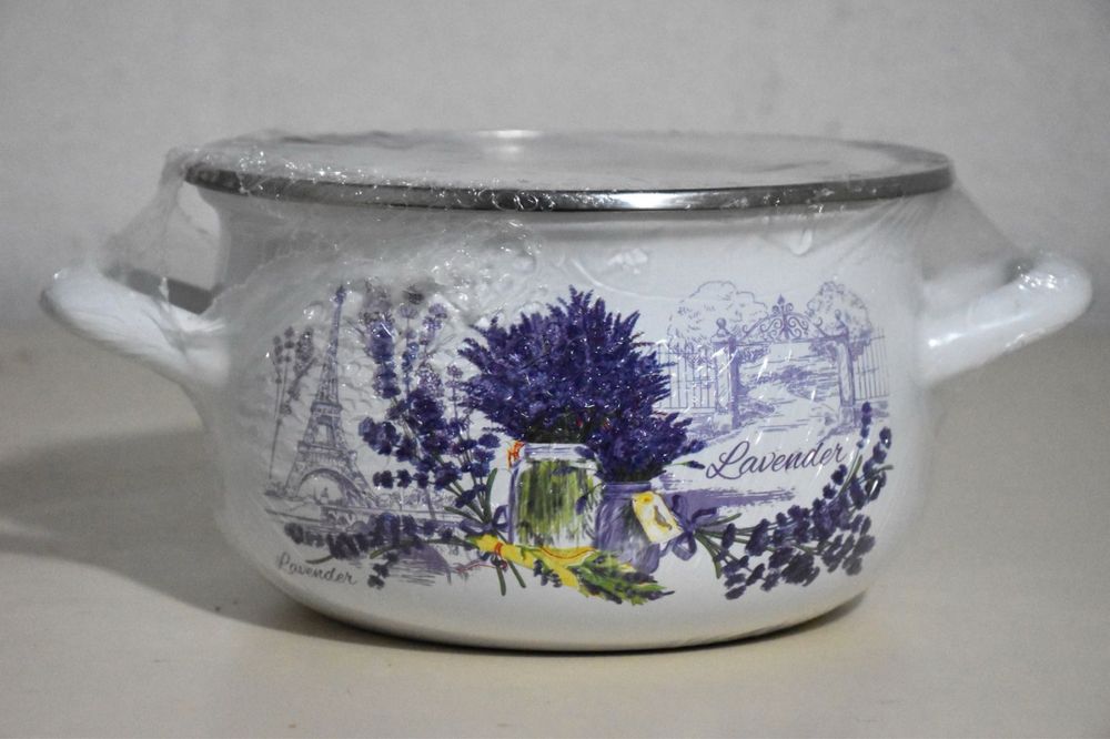 Тенджера емайл със стъклен капак