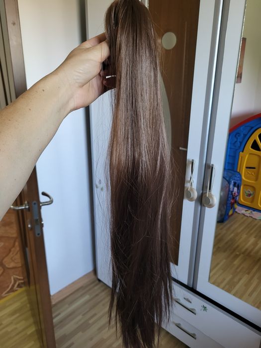 Coada din par artificial 70 cm.ciocolatiu noua fara eticheta!