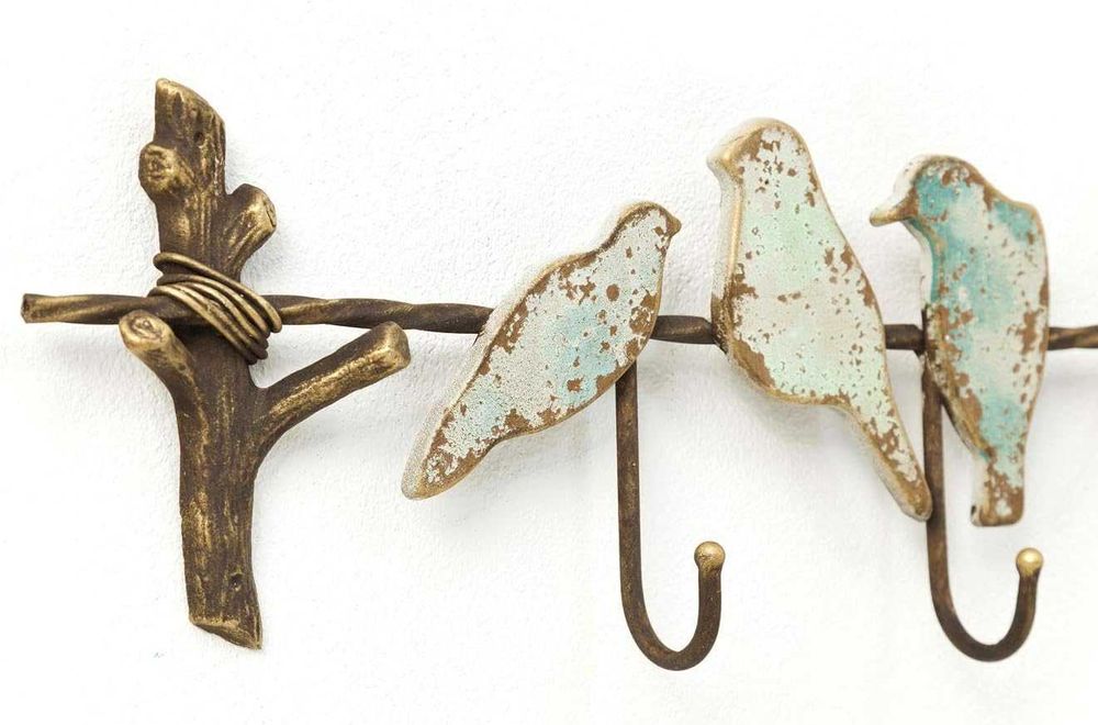 Cuier suspendat Kare Bird Party, metal, maro, 19 x 102 x 6 cm