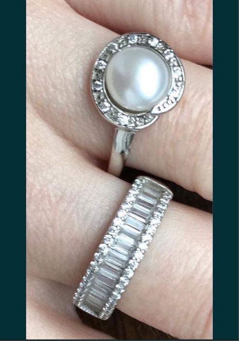 Inele dama de argint cu perle sau cristale