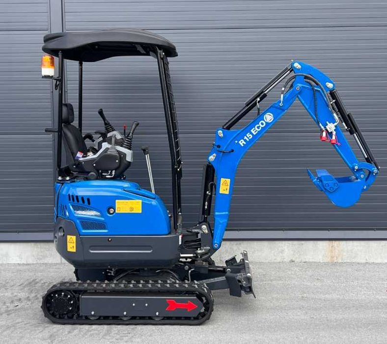 Miniexcavator RIPPA R15 ECO, ultimul model 2026, motor Kubota D722, 3 cupe