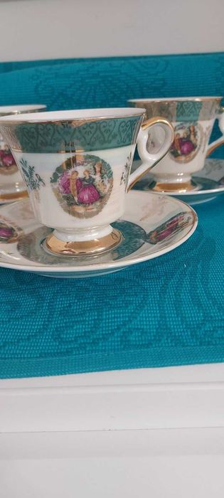 Три сета за чай/кафе от фин костен порцелан