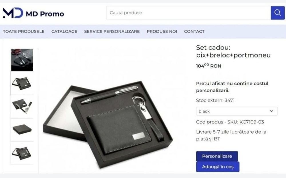 Set cadou: pix+breloc+portofel negru