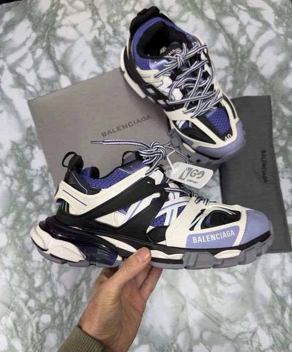 Balenciaga Track Sneaker "White/Black/Iridescent Purple"